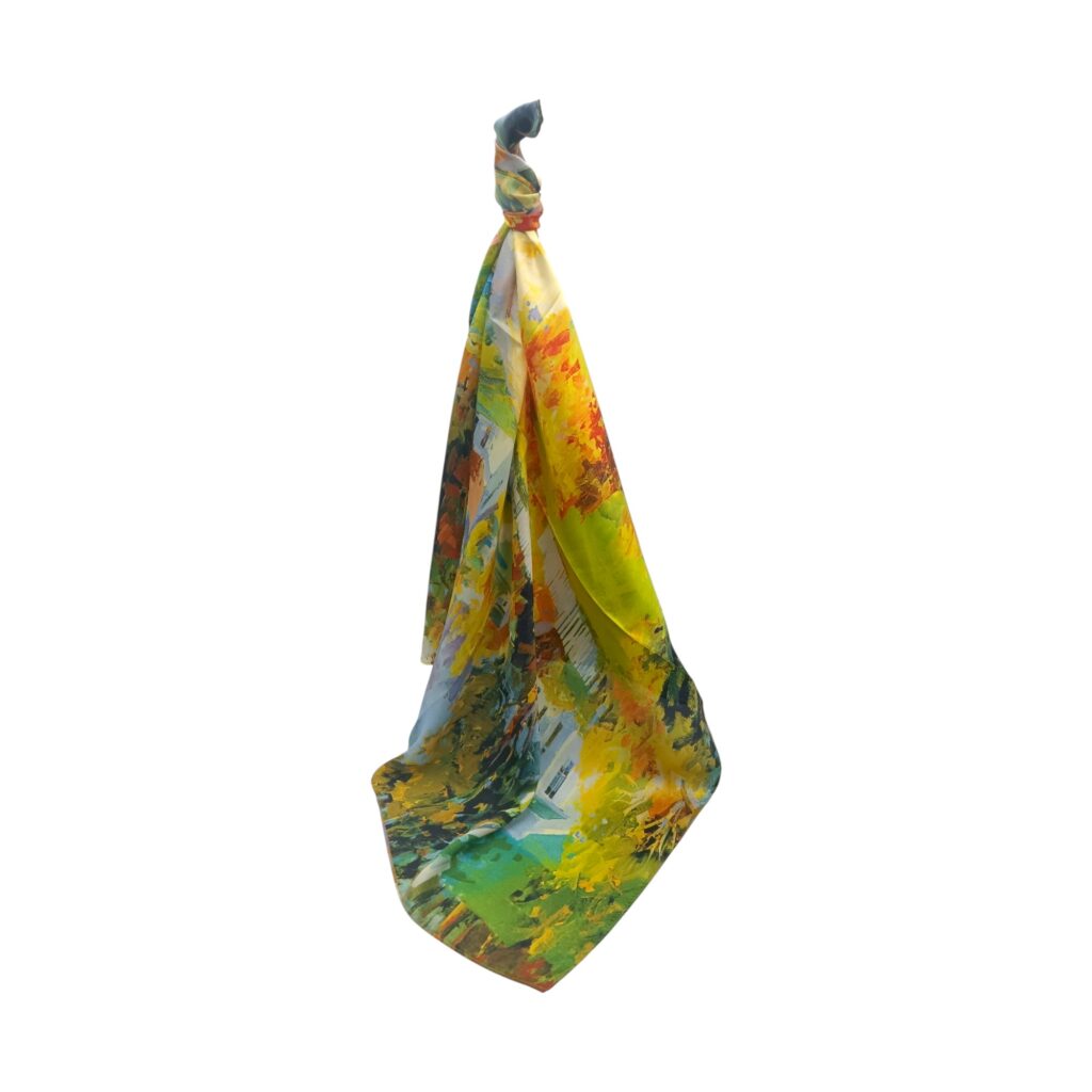 Batic Damă Artistic 70×70 cm – Chemin d’Automne (2024-4#10) Batic Damă Artistic 70×70 cm – Chemin d’Automne (2024-4#10)