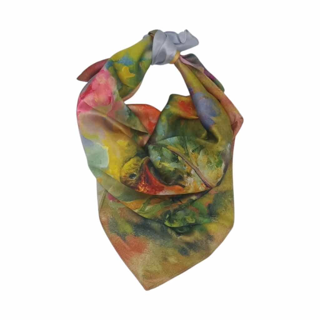 Batic Damă Artistic 70×70 cm – Jardin de Colibri (2024-4#9)