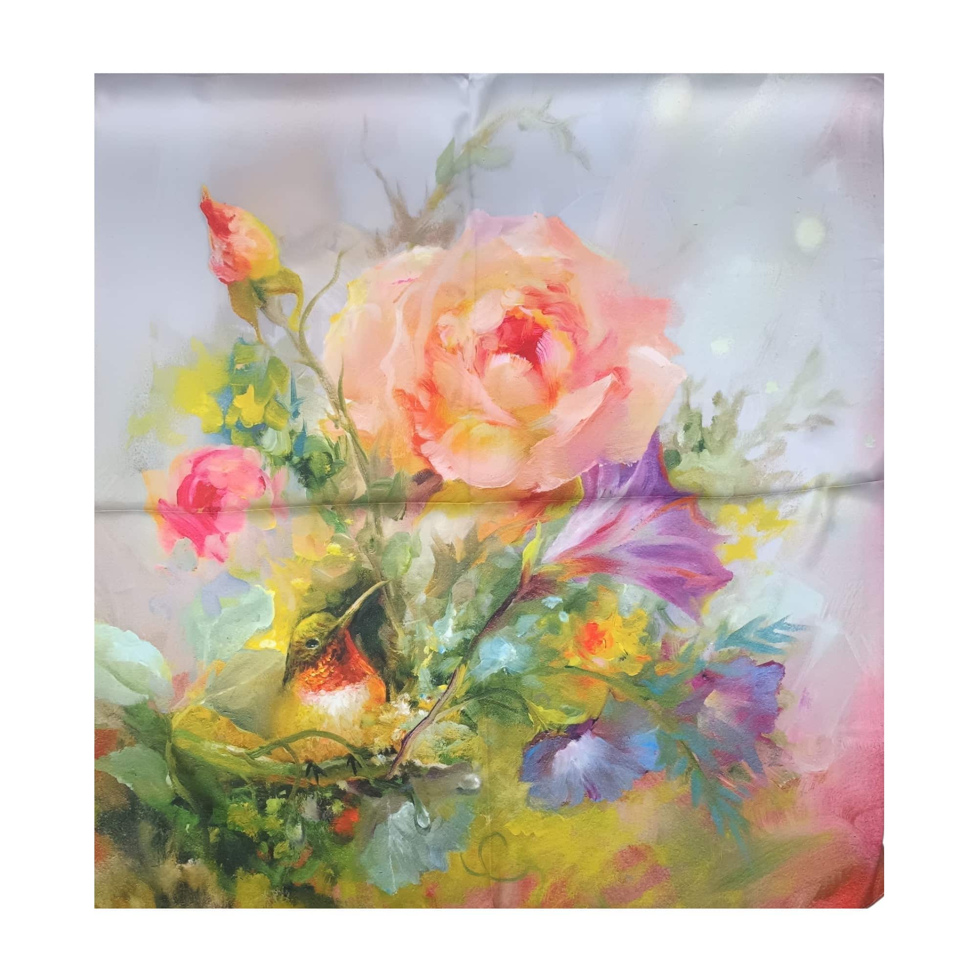 Batic Damă Artistic 70×70 cm – Jardin de Colibri (2024-4#9)