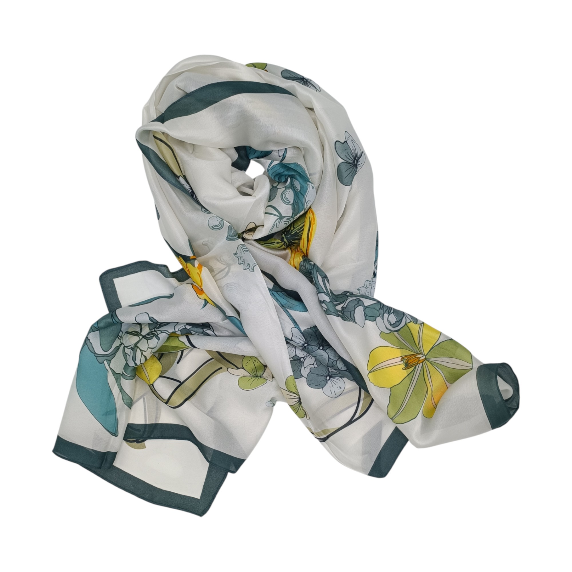 Eșarfă Feeling Silk – Alexa G&D-201 (85×180 cm) | Design Floral Premium, Cutie Cadou