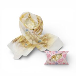 Eșarfă Feeling Silk – Alexa G&D-203 (85×180 cm) | Golden Bloom, Cutie Cadou