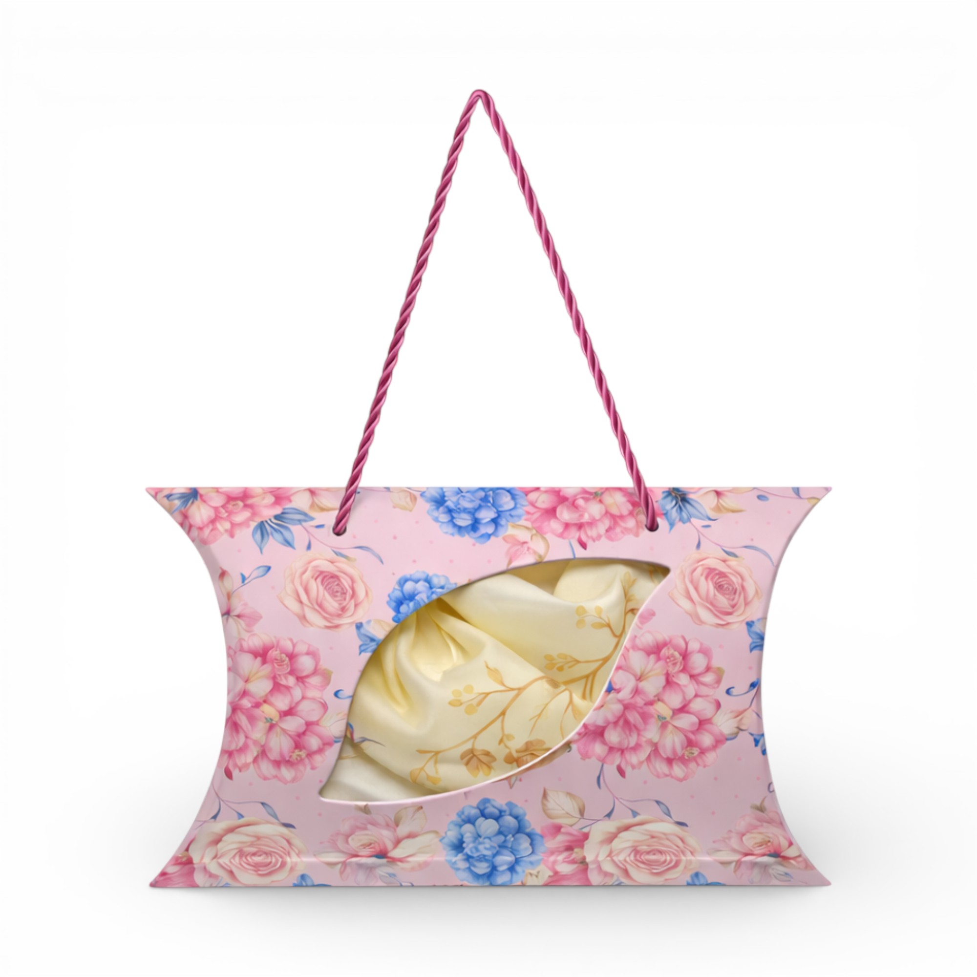 Eșarfă Feeling Silk – Alexa G&D-203 (85×180 cm) | Golden Bloom, Cutie Cadou