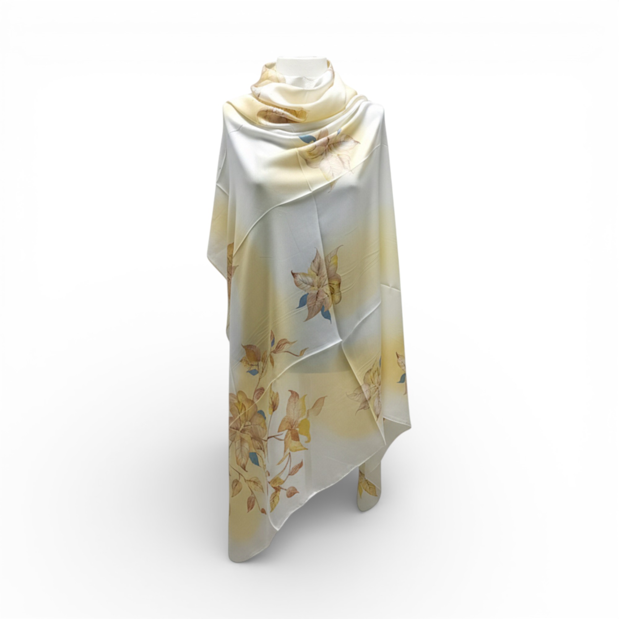 Eșarfă Feeling Silk – Alexa G&D-203 (85×180 cm) | Golden Bloom, Cutie Cadou