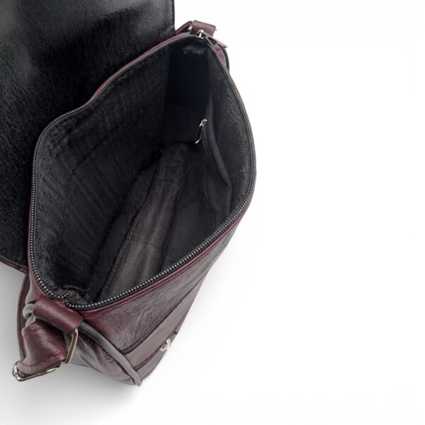 Geantă Damă Crossbody Lucia R45-CB | Piele Naturală, Bordo Elegant