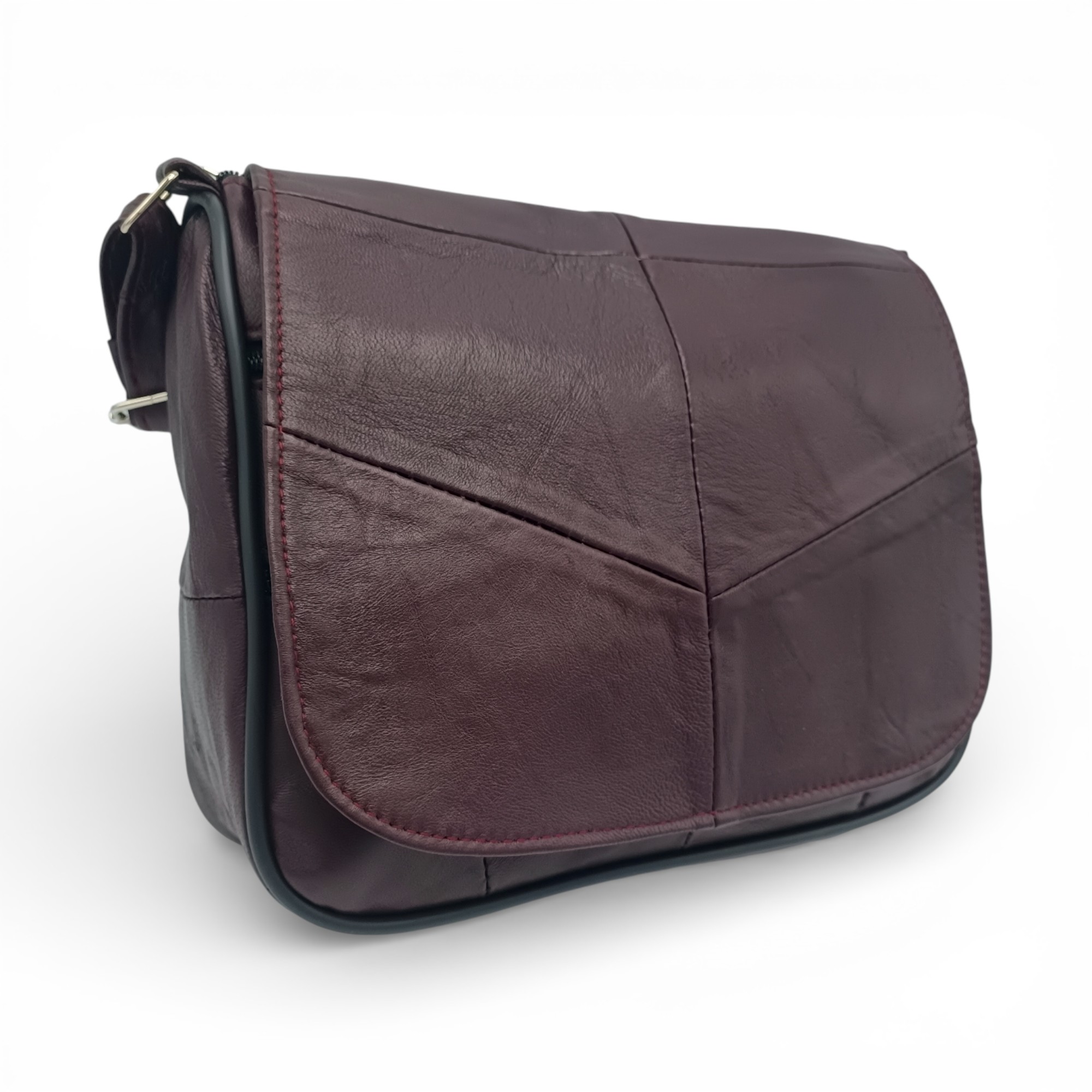 Geantă Damă Crossbody Lucia R45-CB Piele Naturală, Bordo Elegant (3) Geantă Damă Crossbody Lucia R45-CB | Piele Naturală, Bordo Elegant