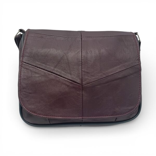 Geantă Damă Crossbody Lucia R45-CB | Piele Naturală, Bordo Elegant