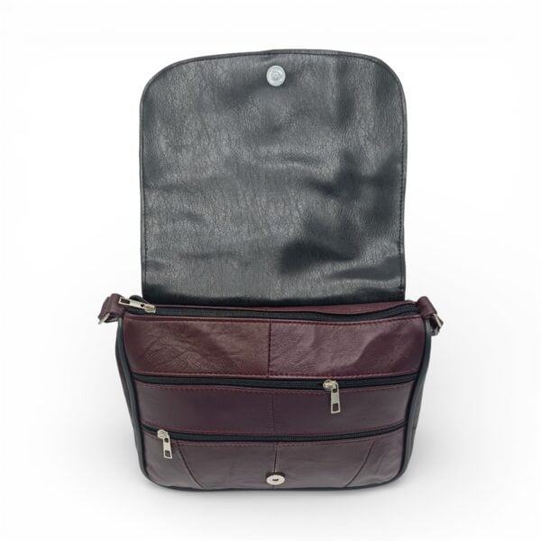 Geantă Damă Crossbody Lucia R45-CB | Piele Naturală, Bordo Elegant