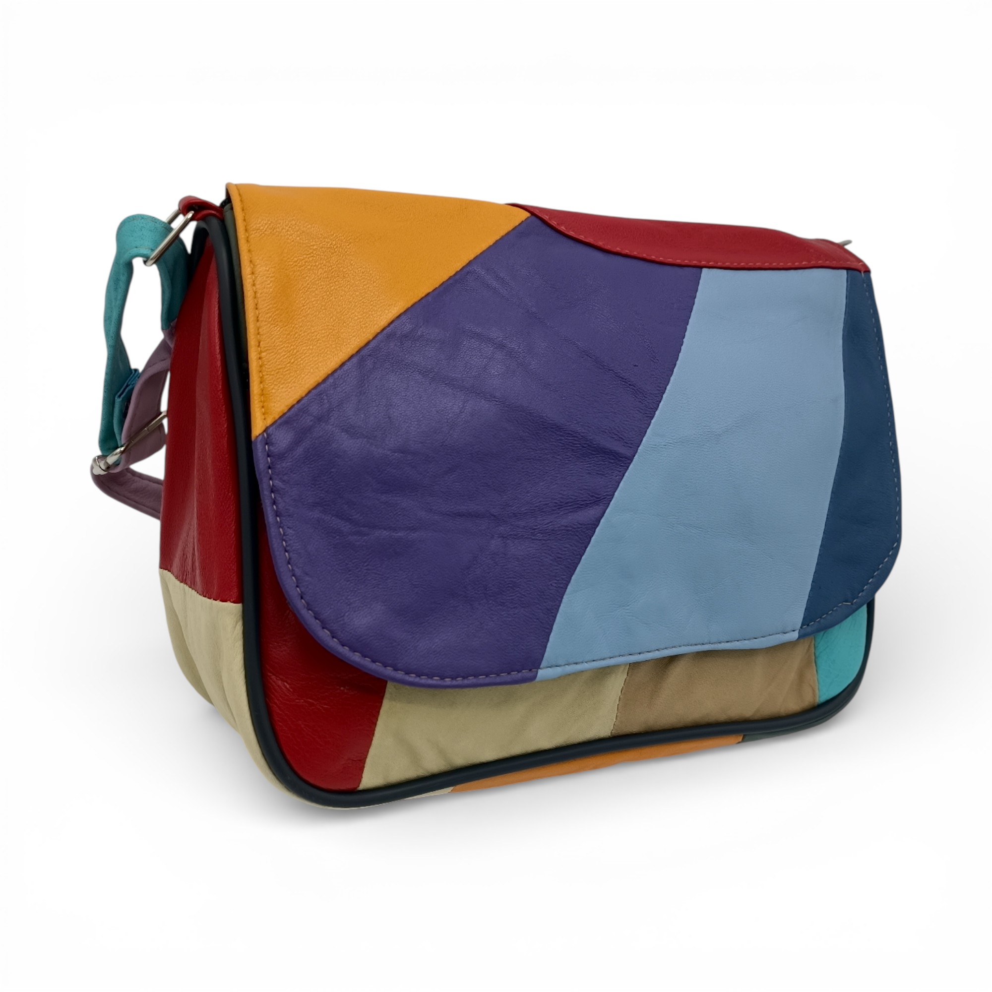 Geantă Damă Crossbody Lucia R45X-32, Piele Naturală Multicolor (2) Geantă Damă Crossbody Lucia R45X-32, Piele Naturală Multicolor