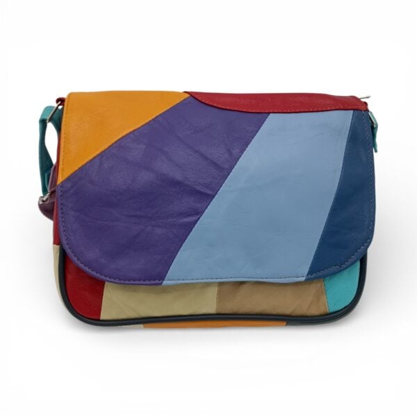 Geantă Damă Crossbody Lucia R45X-32, Piele Naturală Multicolor