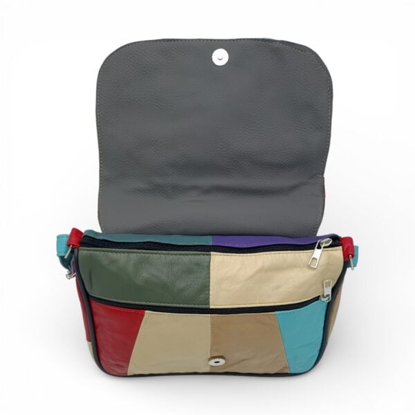 Geantă Damă Crossbody Lucia R45X-32, Piele Naturală Multicolor