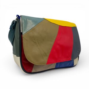 Geantă Damă Crossbody Lucia R45X-33, Piele Naturală Multicolor