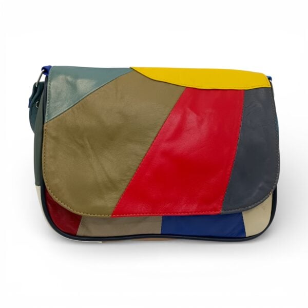 Geantă Damă Crossbody Lucia R45X-33, Piele Naturală Multicolor