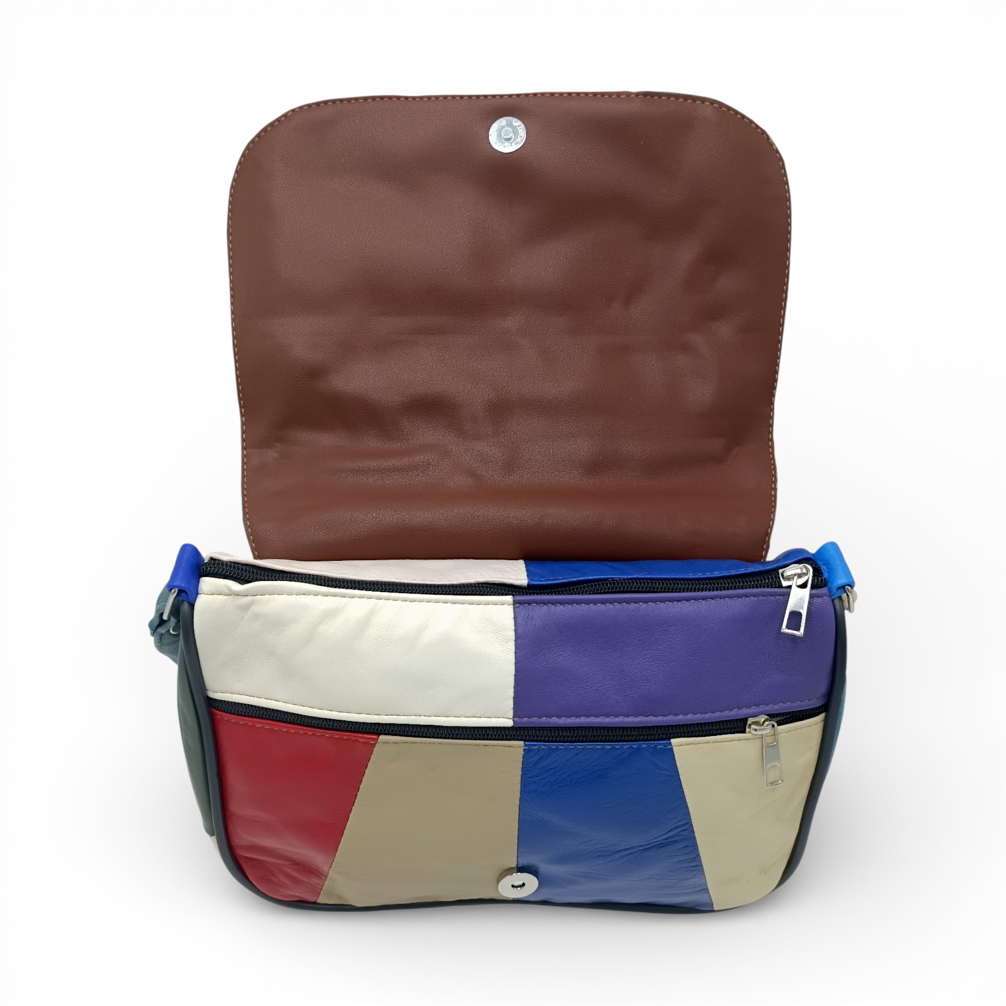 Geantă Damă Crossbody Lucia R45X-33, Piele Naturală Multicolor