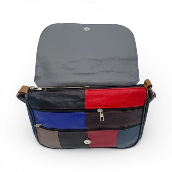 Geantă Damă Crossbody Lucia R45X-34, Piele Naturală Multicolor