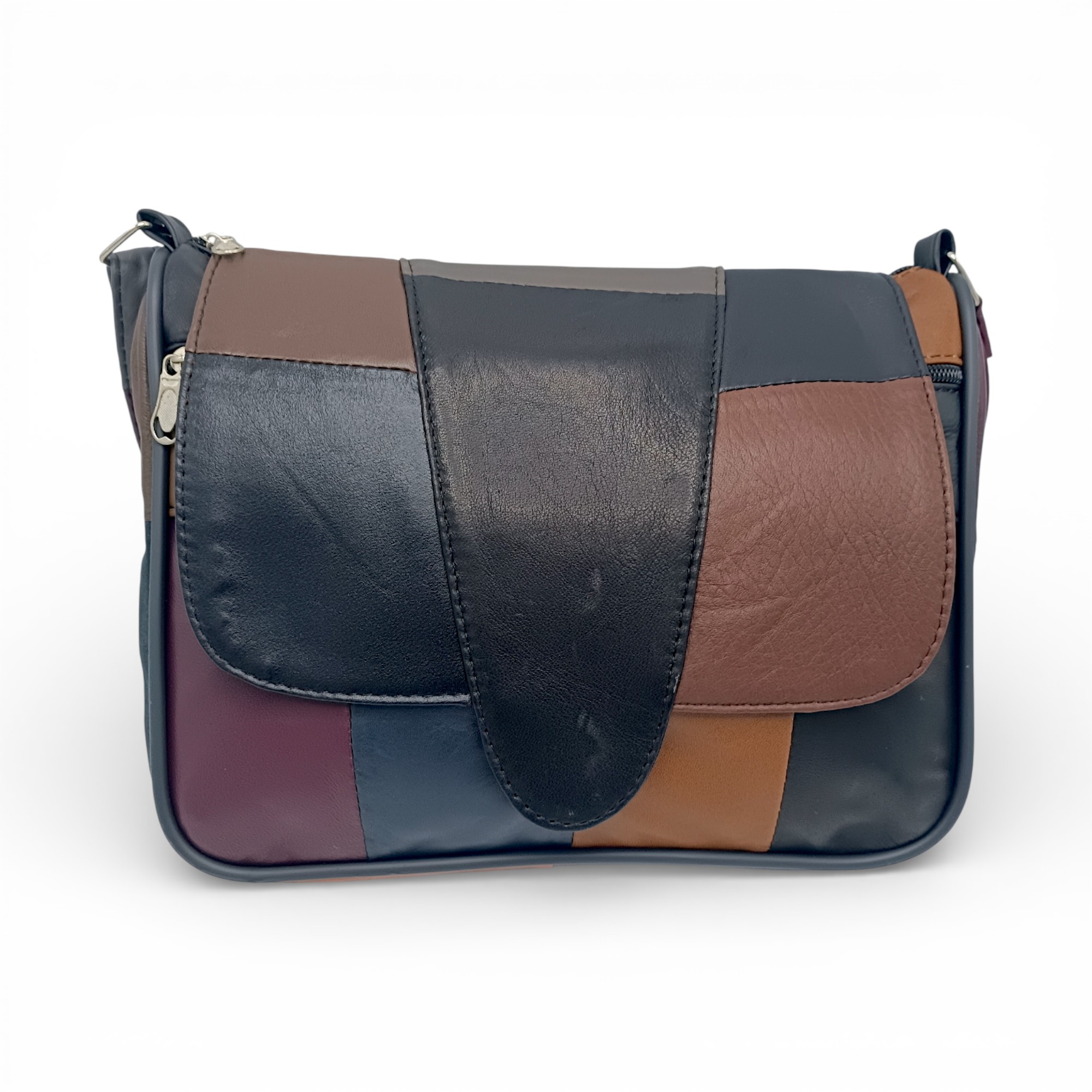 Geantă Damă Unicat Lucia R45-L7, Piele Naturală, Multicolor