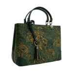 Geantă de lux din piele naturală din Italia, cu imprimeu colorat – Belle Monique BM185 – Verde
