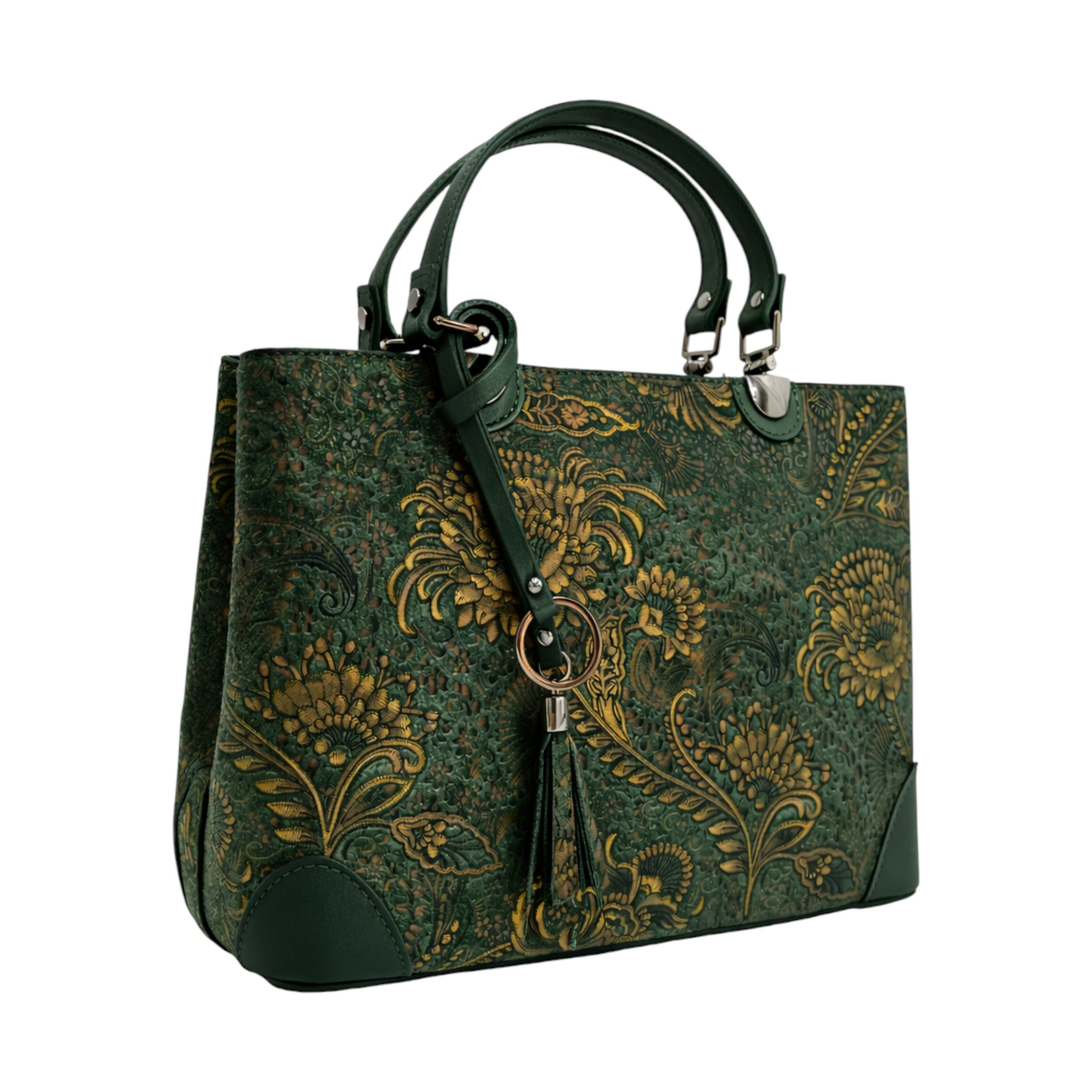 Geantă de lux din piele naturală din Italia, cu imprimeu colorat -Belle Monique- BM185-Verde- (2) Geantă de lux din piele naturală din Italia, cu imprimeu colorat – Belle Monique BM185 – Verde