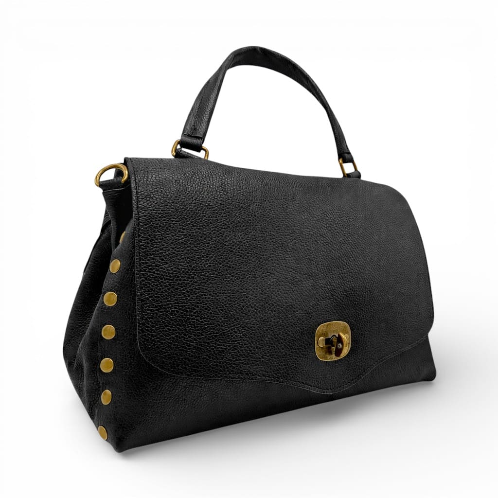 Geantă din piele naturală Belle Monique Boemia HM6515-Negru