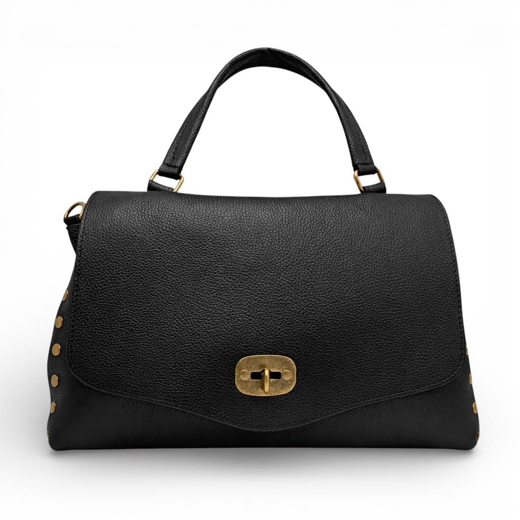 Geantă din piele naturală Belle Monique Boemia HM6515-Negru