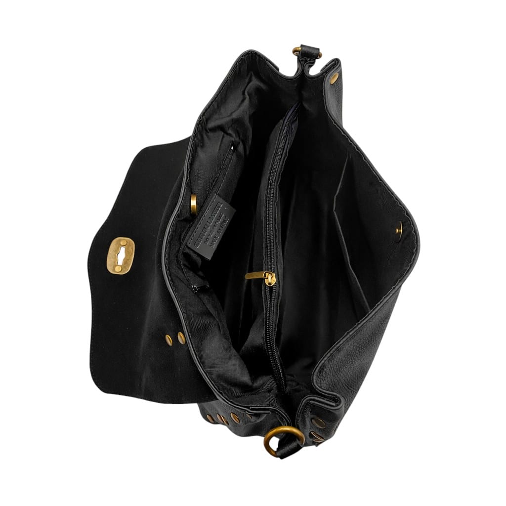 Geantă din piele naturală Belle Monique Boemia HM6515-Negru