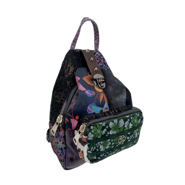 Rucsac Damă Eveline R85-209, Piele Naturală, Multicolor