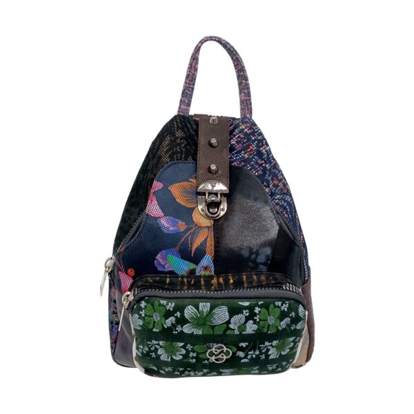 Rucsac Damă Eveline R85-209, Piele Naturală, Multicolor