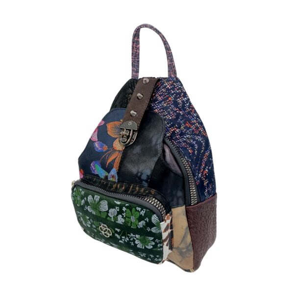 Rucsac Damă Eveline R85-209, Piele Naturală, Multicolor