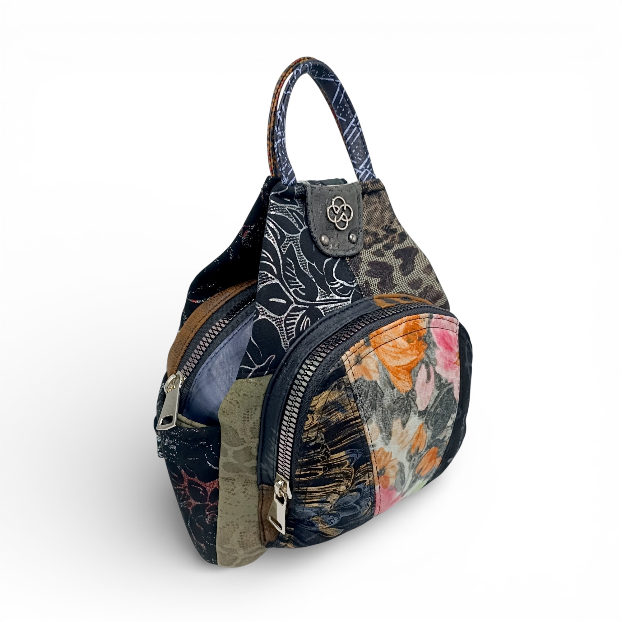 Rucsac Damă Piele Naturală, Design Multicolor – Eveline R91-42