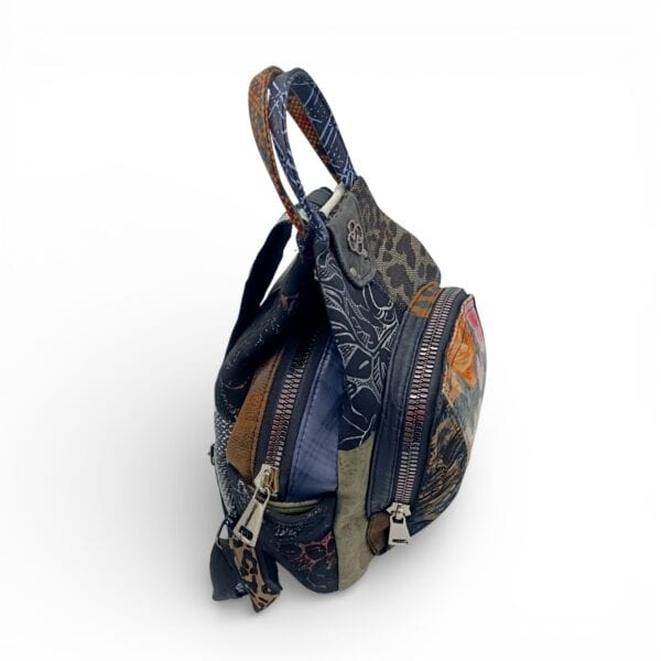 Rucsac Damă Piele Naturală, Design Multicolor – Eveline R91-42