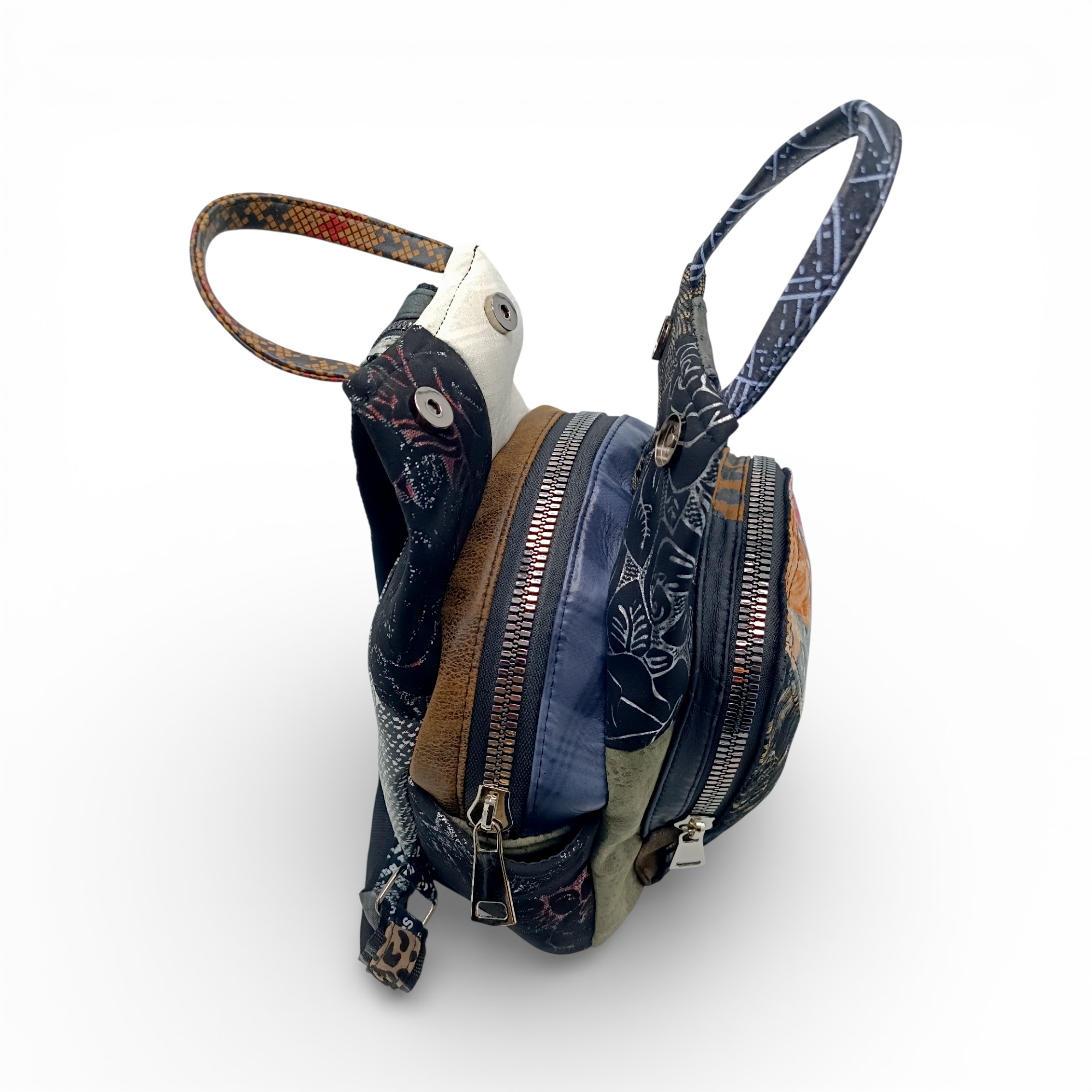 Rucsac Damă Piele Naturală, Design Multicolor – Eveline R91-42