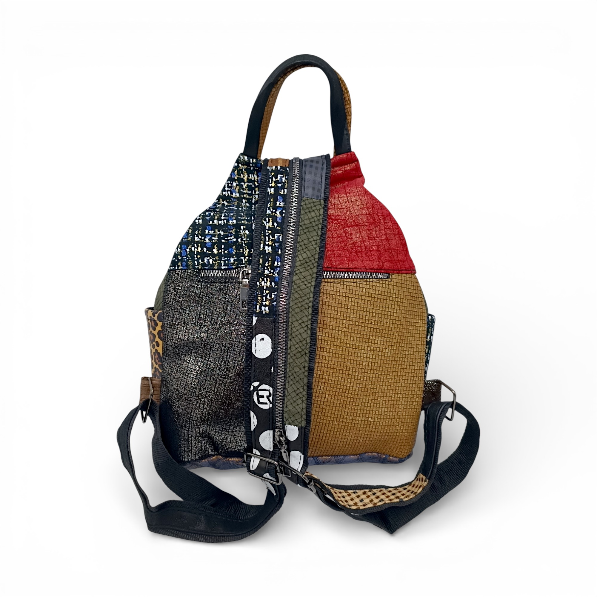 Rucsac Damă Piele Naturală, Design Multicolor – Eveline R91-43