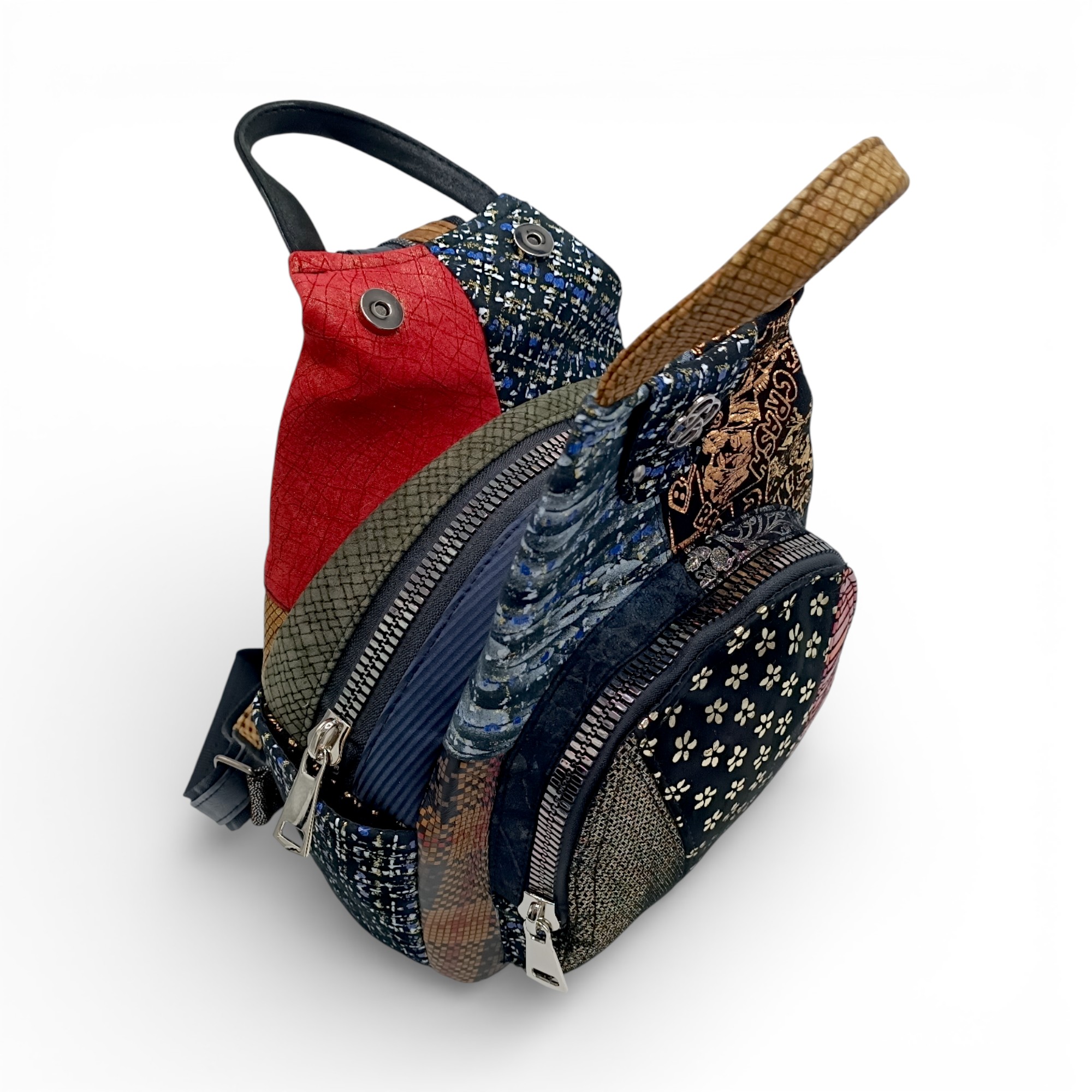 Rucsac Damă Piele Naturală, Design Multicolor – Eveline R91-43