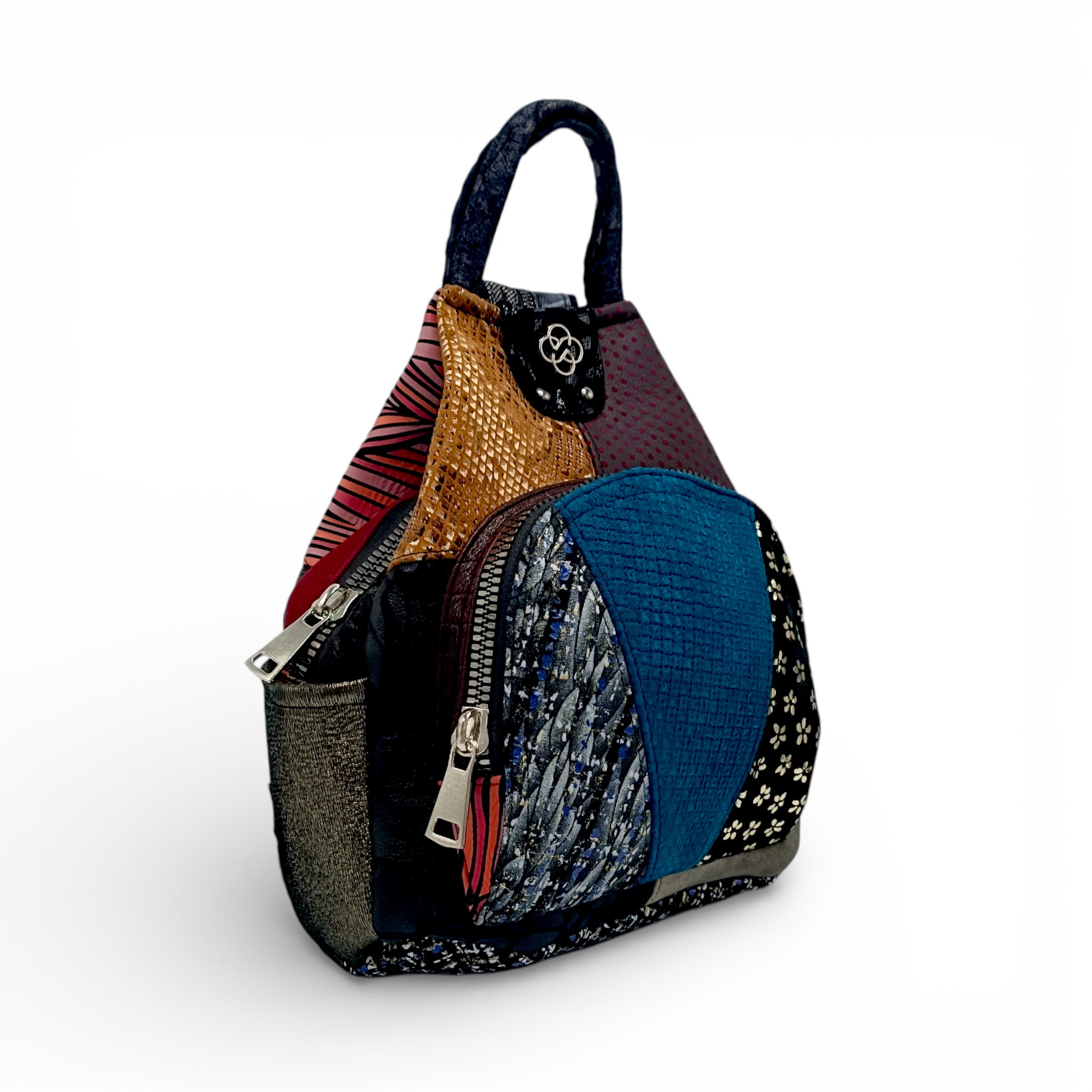 Rucsac Damă Piele Naturală, Design Multicolor – Eveline R91-44-