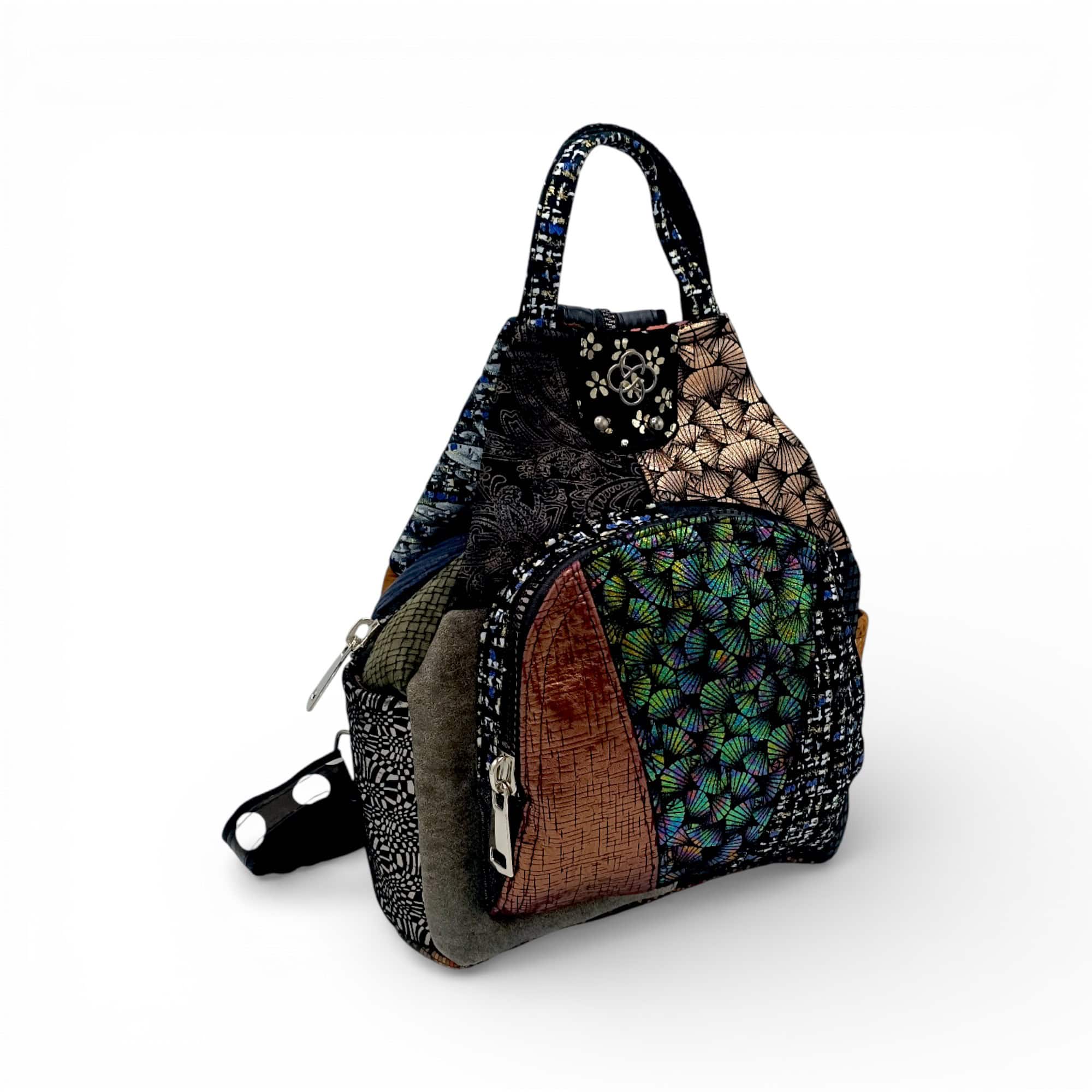 Rucsac Damă Piele Naturală, Design Multicolor – Eveline R91-45-