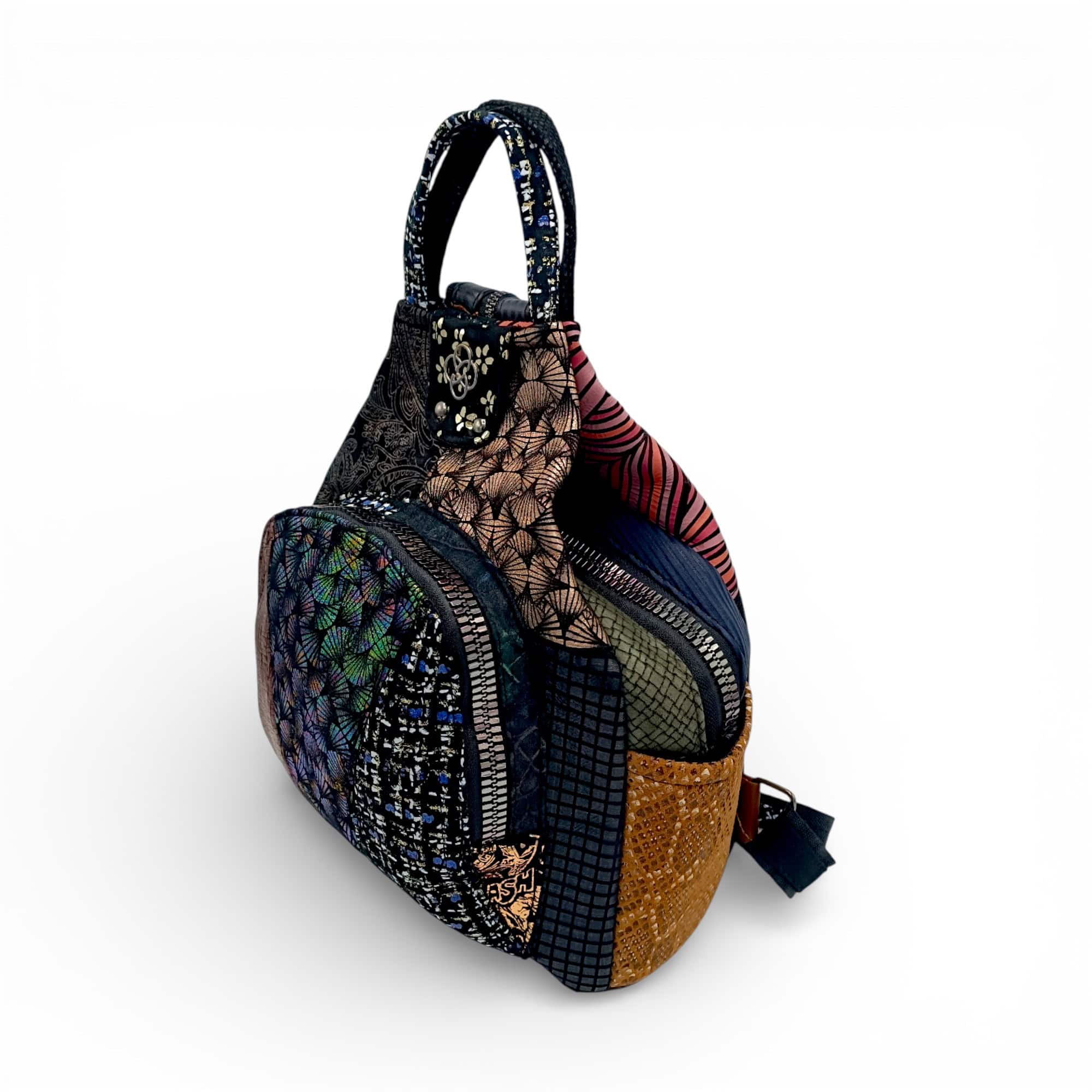 Rucsac Damă Piele Naturală, Design Multicolor – Eveline R91-45-