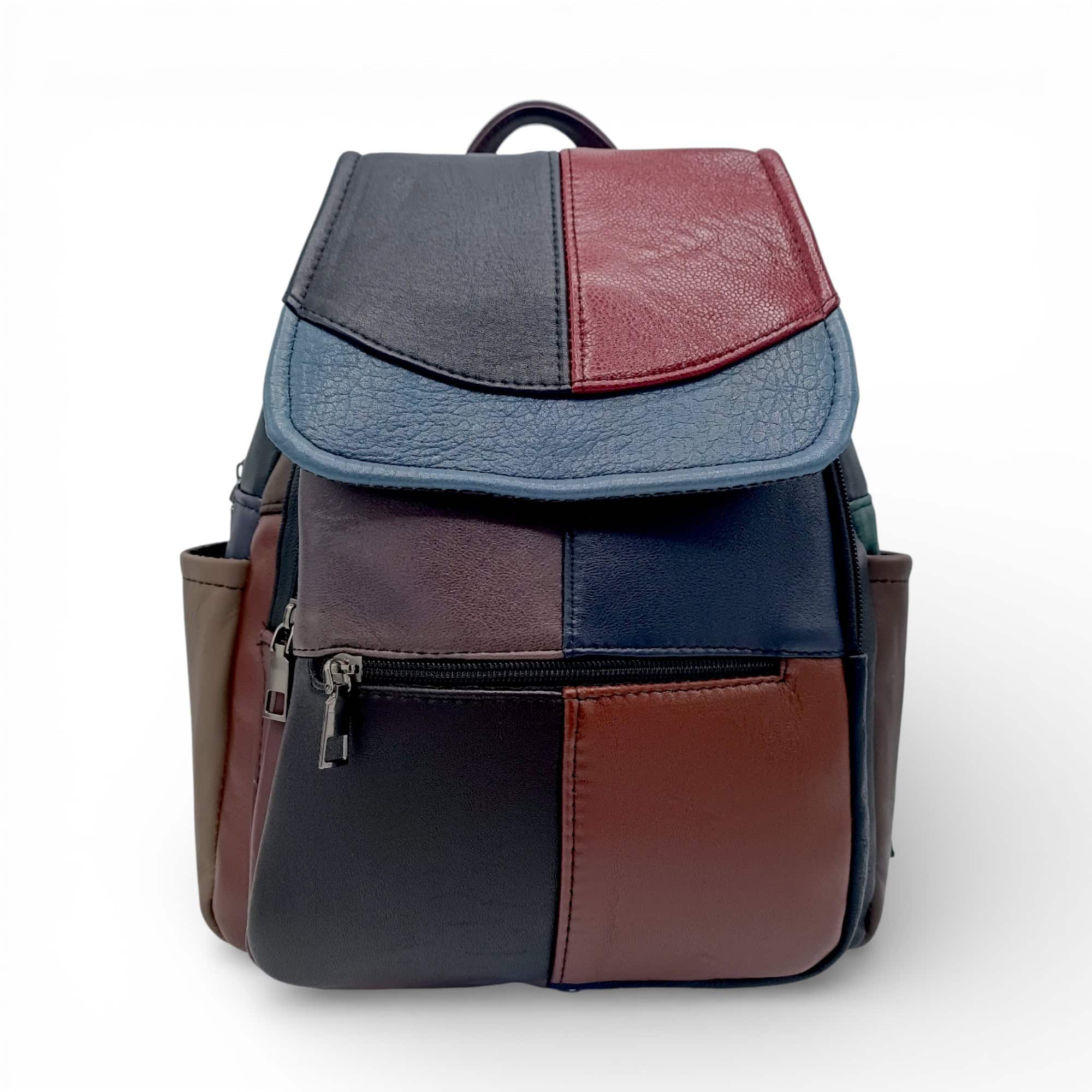 Rucsac Damă Piele Naturală Multicolor Eveline R105-42 – Design Unicat Patchwork