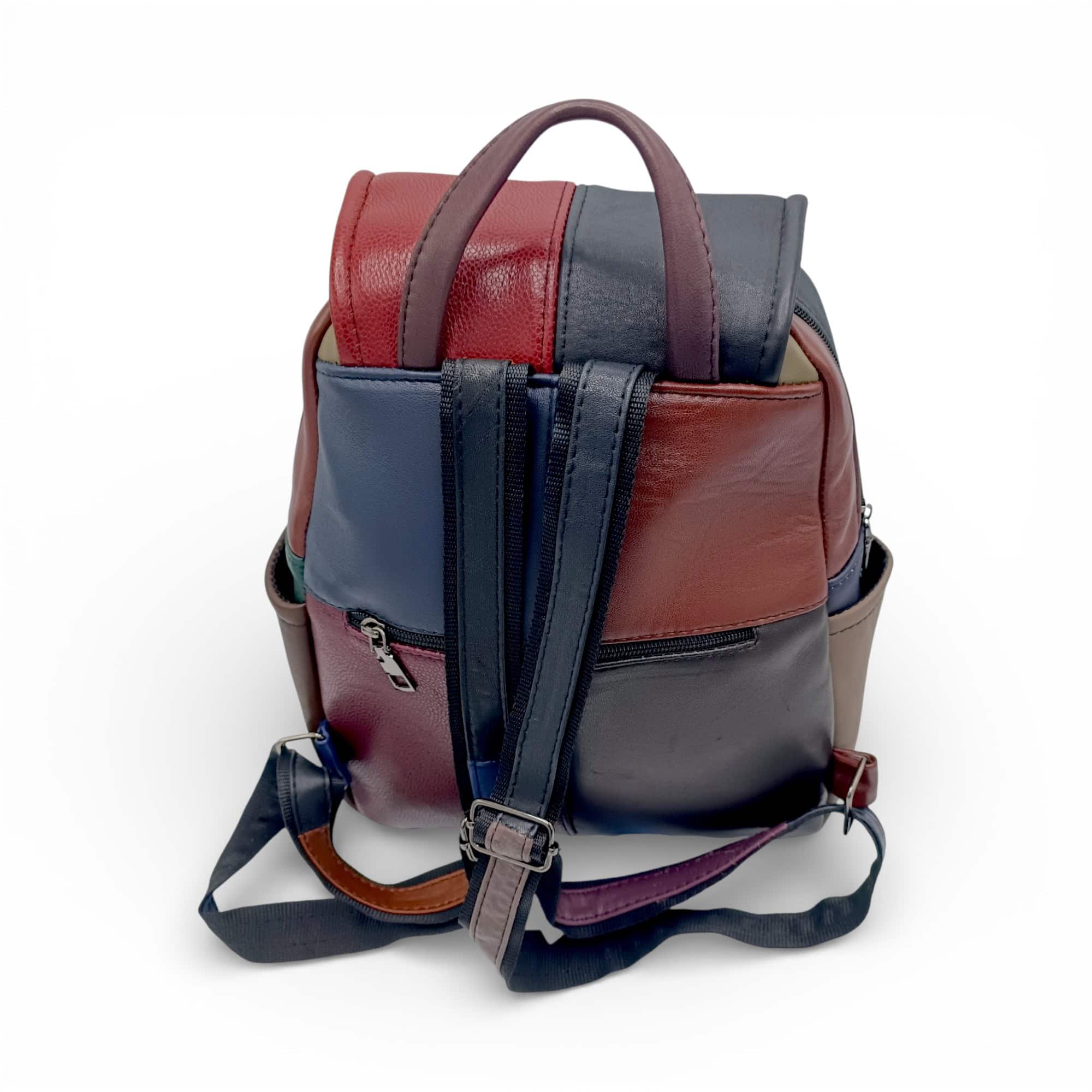 Rucsac Damă Piele Naturală Multicolor Eveline R105-42 – Design Unicat Patchwork