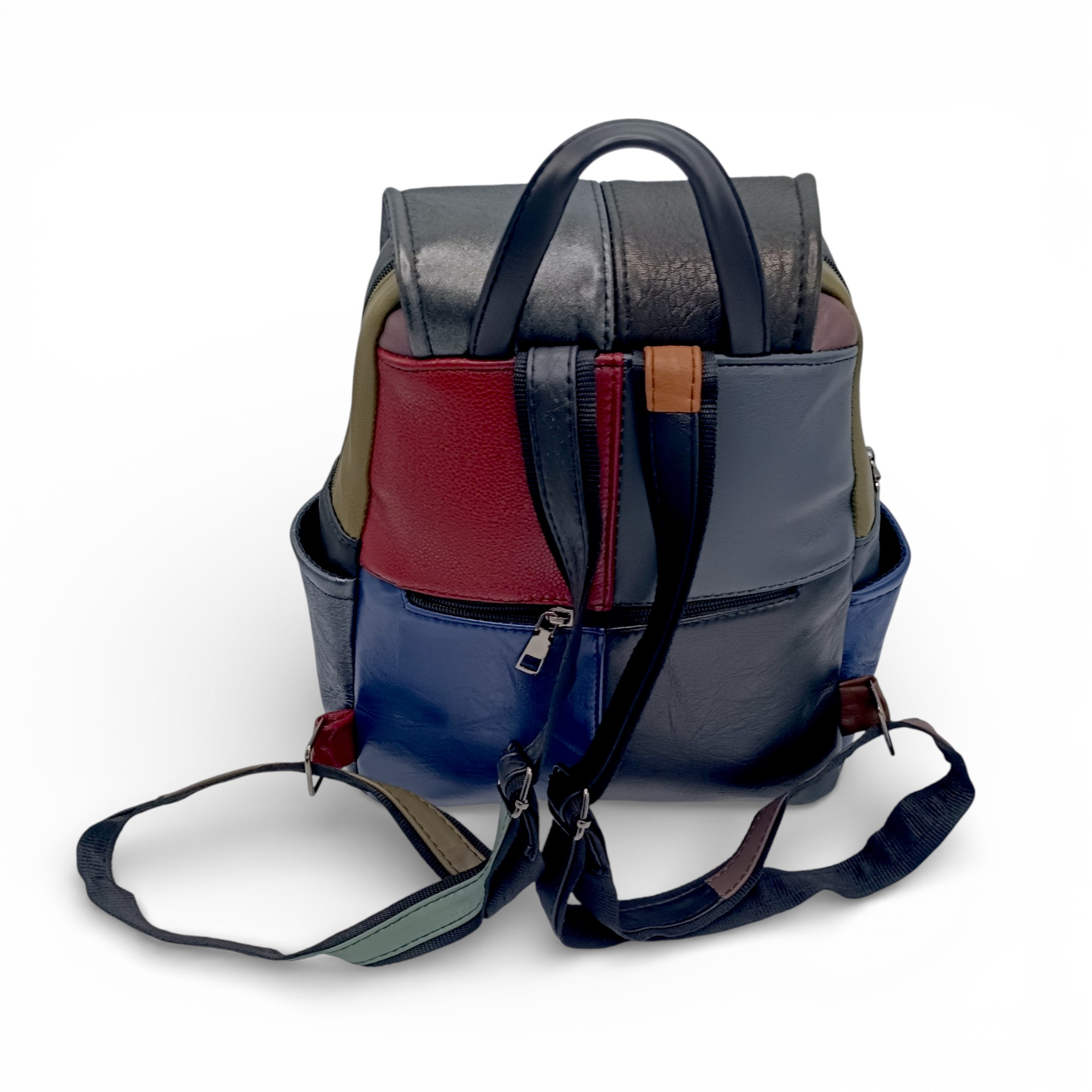 Rucsac Damă Piele Naturală Multicolor Eveline R105-43 – Design Unicat Patchwork