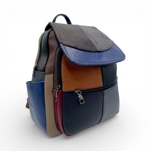 Rucsac Damă Piele Naturală Multicolor Eveline R105-43 – Design Unicat Patchwork