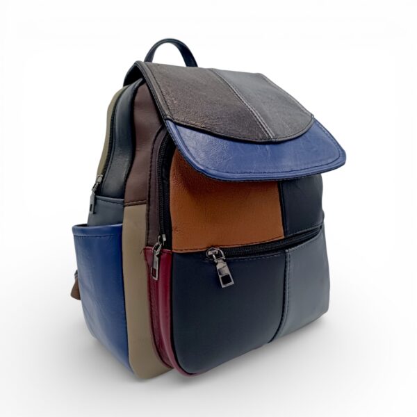 Rucsac Damă Piele Naturală Multicolor Eveline R105-43 – Design Unicat Patchwork