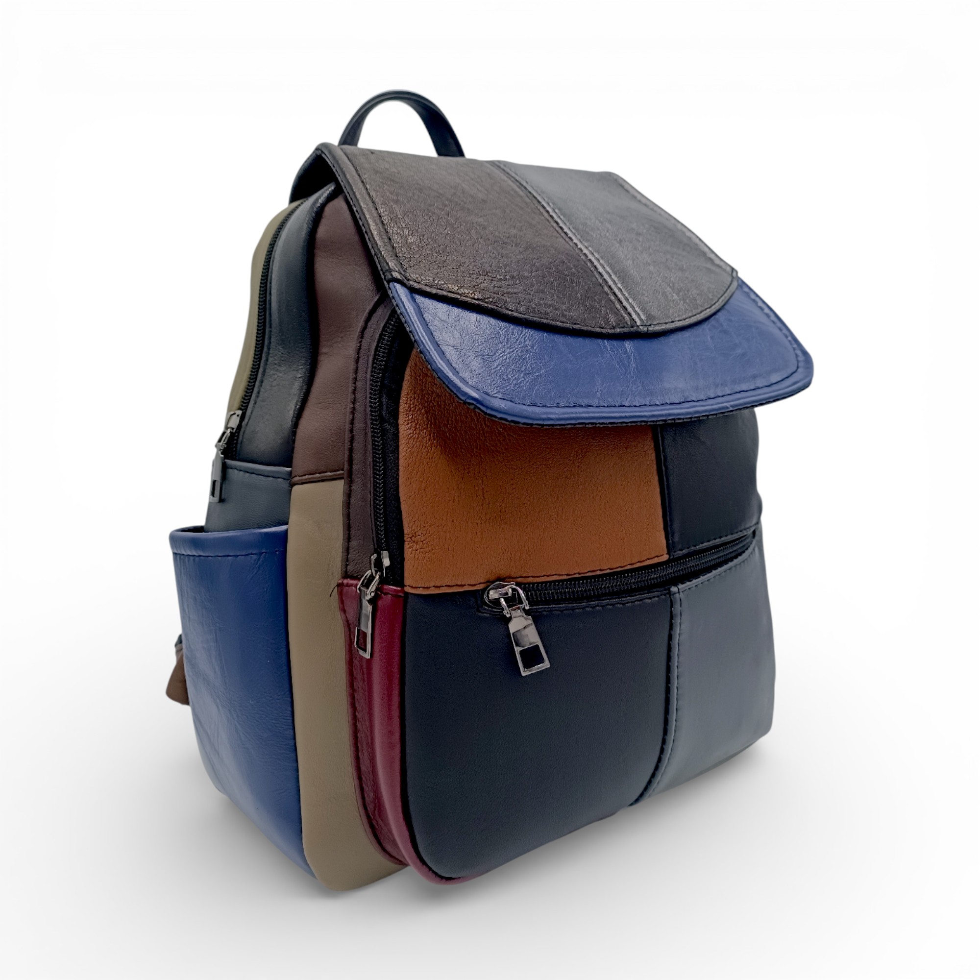 Rucsac Damă Piele Naturală Multicolor Eveline R105-43 – Design Unicat Patchwork