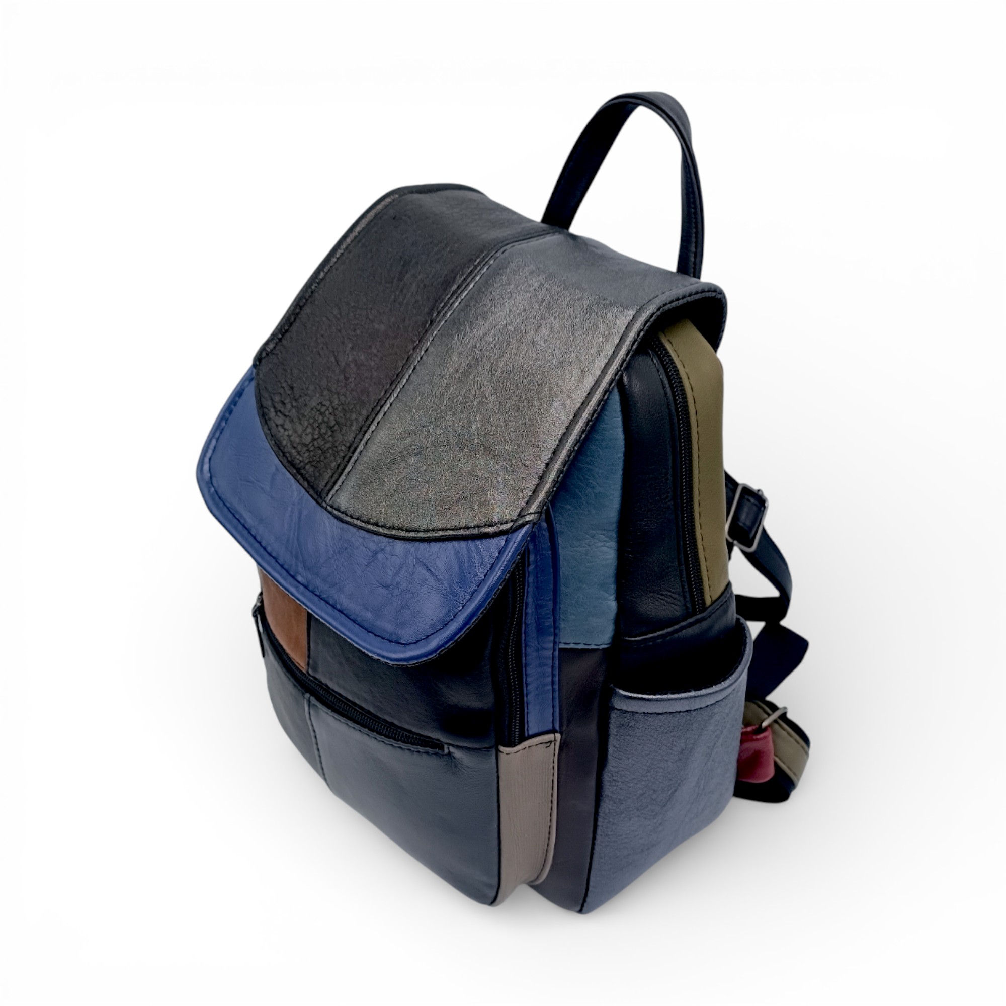 Rucsac Damă Piele Naturală Multicolor Eveline R105-43 – Design Unicat Patchwork