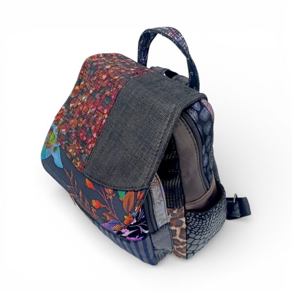 Rucsac Damă Piele Naturală Multicolor Eveline R105-38 - Design Unicat Patchwork