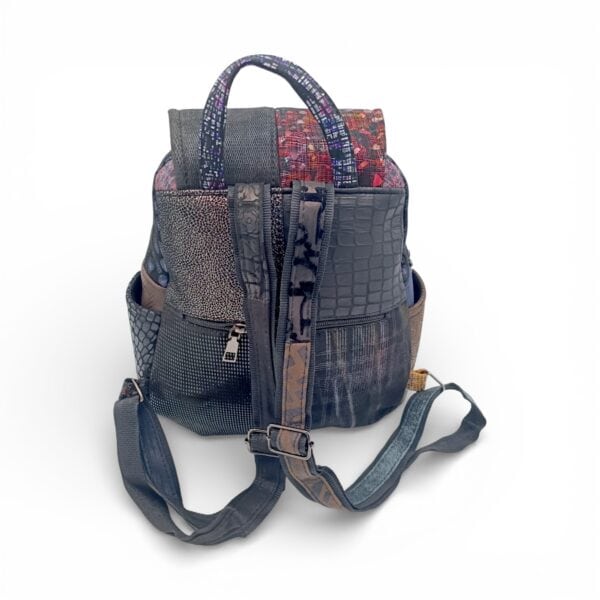 Rucsac Damă Piele Naturală Multicolor Eveline R105-38 - Design Unicat Patchwork