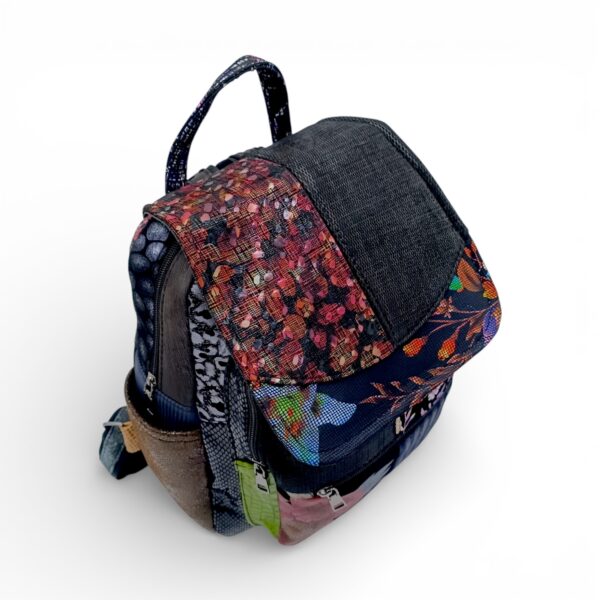 Rucsac Damă Piele Naturală Multicolor Eveline R105-38 - Design Unicat Patchwork