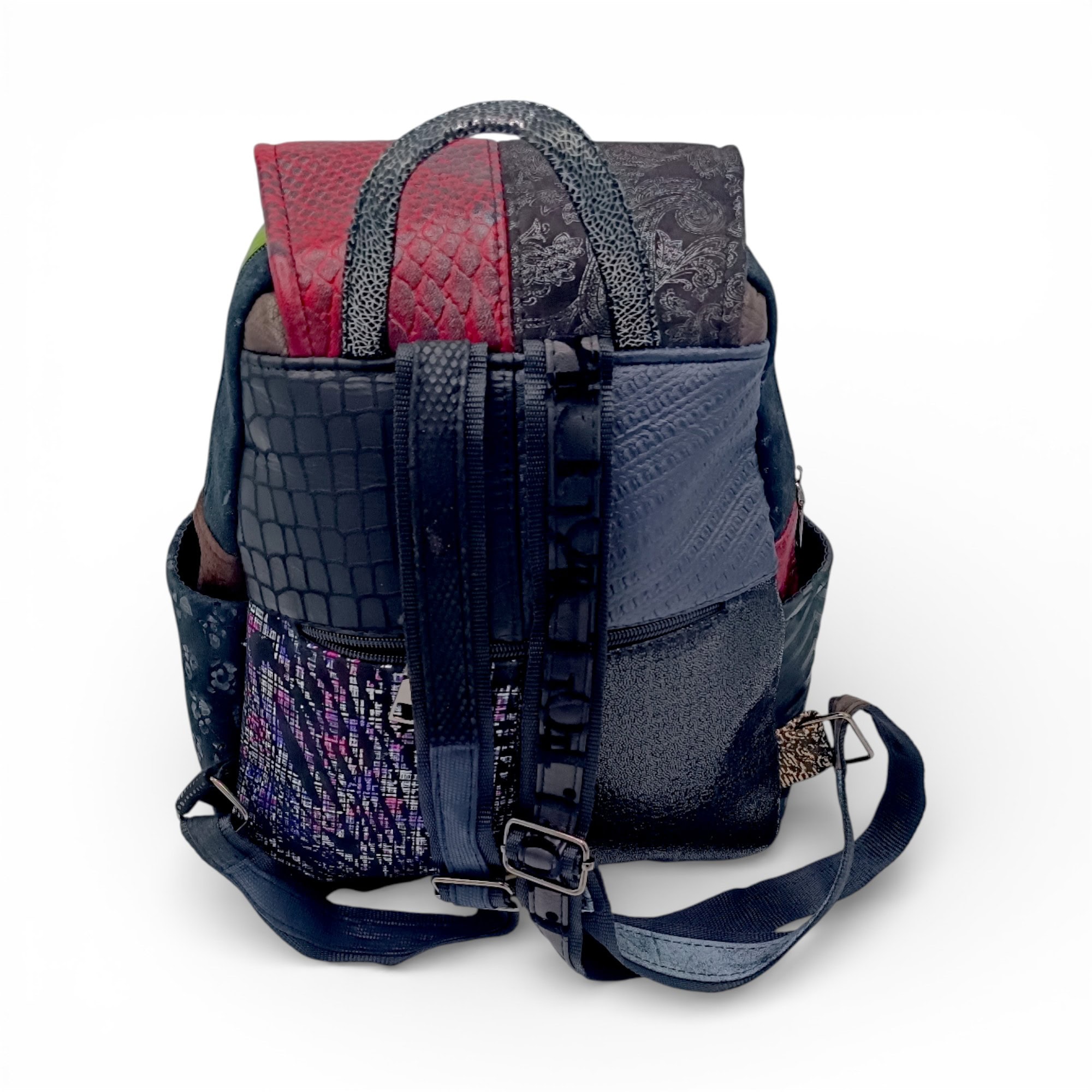 Rucsac Damă Piele Naturală Multicolor Eveline R105-39 – Design Unicat Patchwork