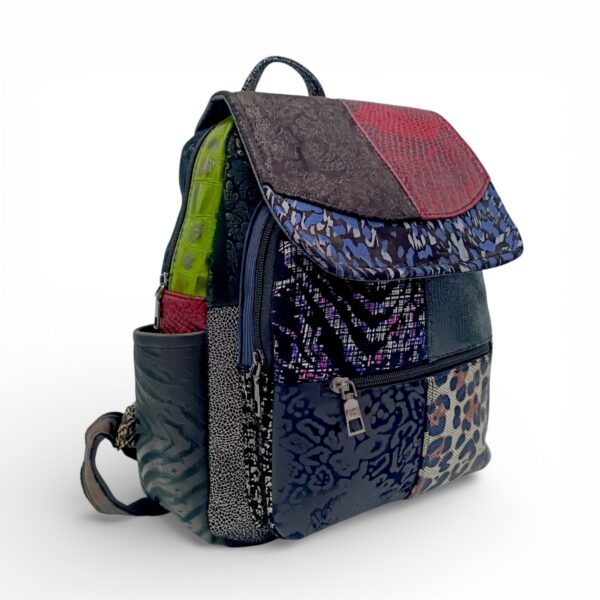 Rucsac Damă Piele Naturală Multicolor Eveline R105-39 – Design Unicat Patchwork