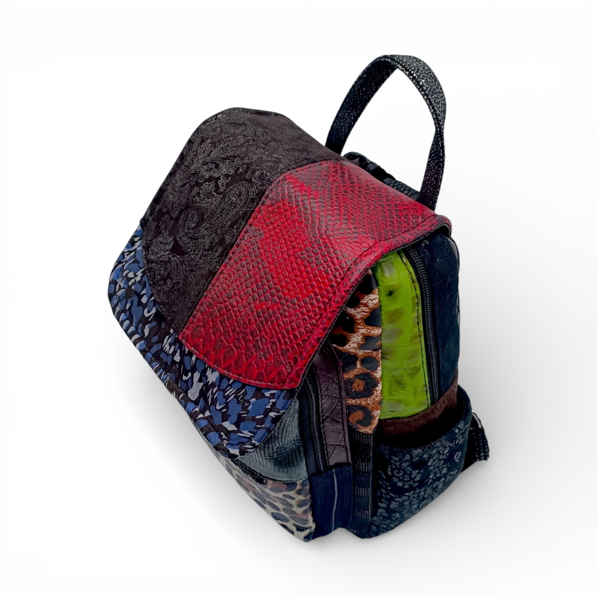 Rucsac Damă Piele Naturală Multicolor Eveline R105-39 – Design Unicat Patchwork