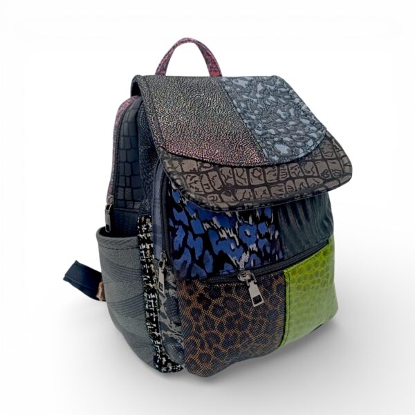 Rucsac Damă Piele Naturală Multicolor Eveline R105-40 – Design Unicat Patchwork