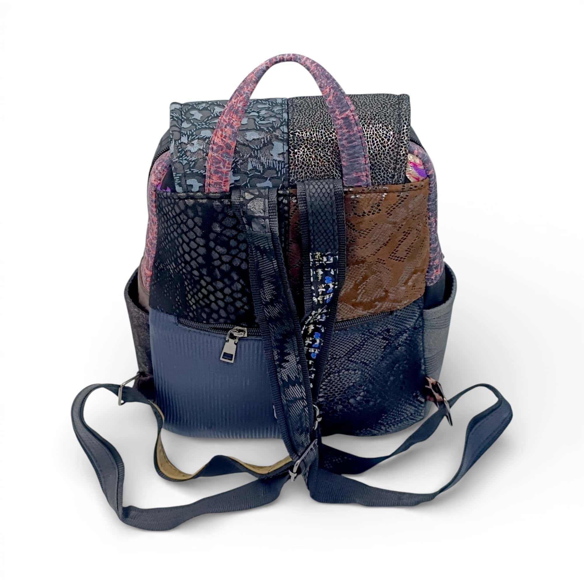 Rucsac Damă Piele Naturală Multicolor Eveline R105-40 – Design Unicat Patchwork